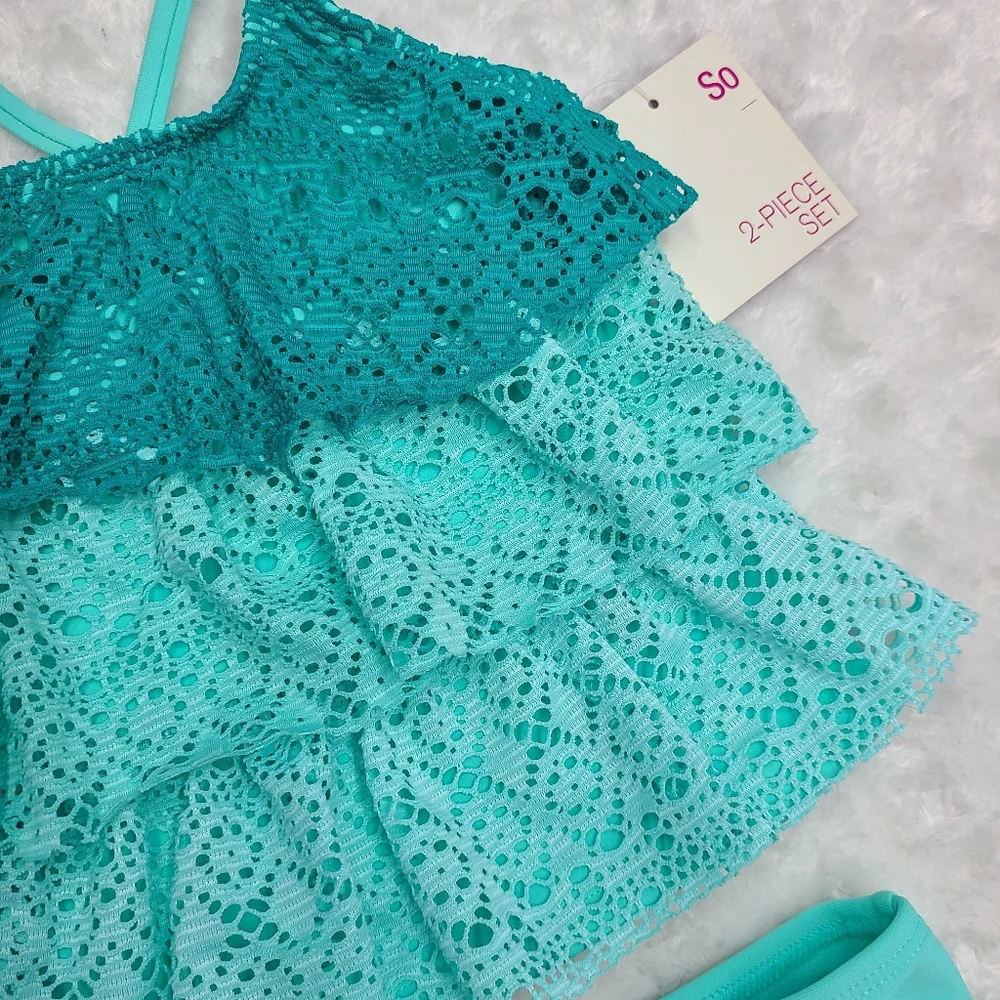 NEW SO girls' tankini crochet swimsuit size 4/5